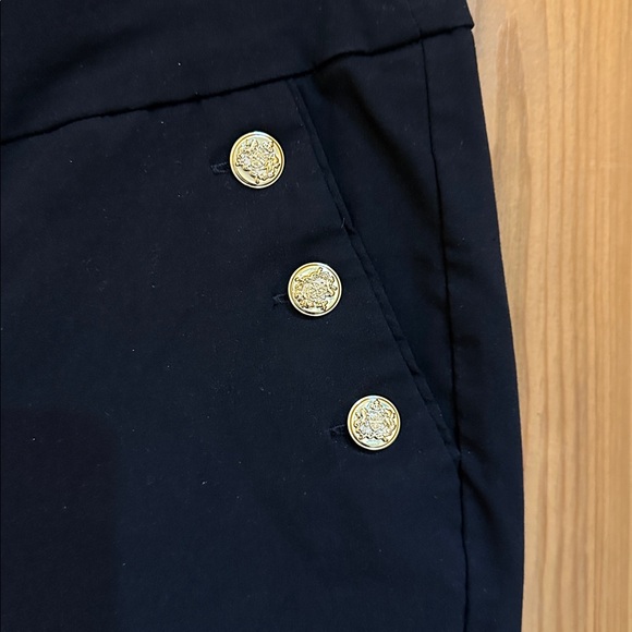 Counterparts Black Cropped Pants with Gold Buttons - Picture 2 of 6